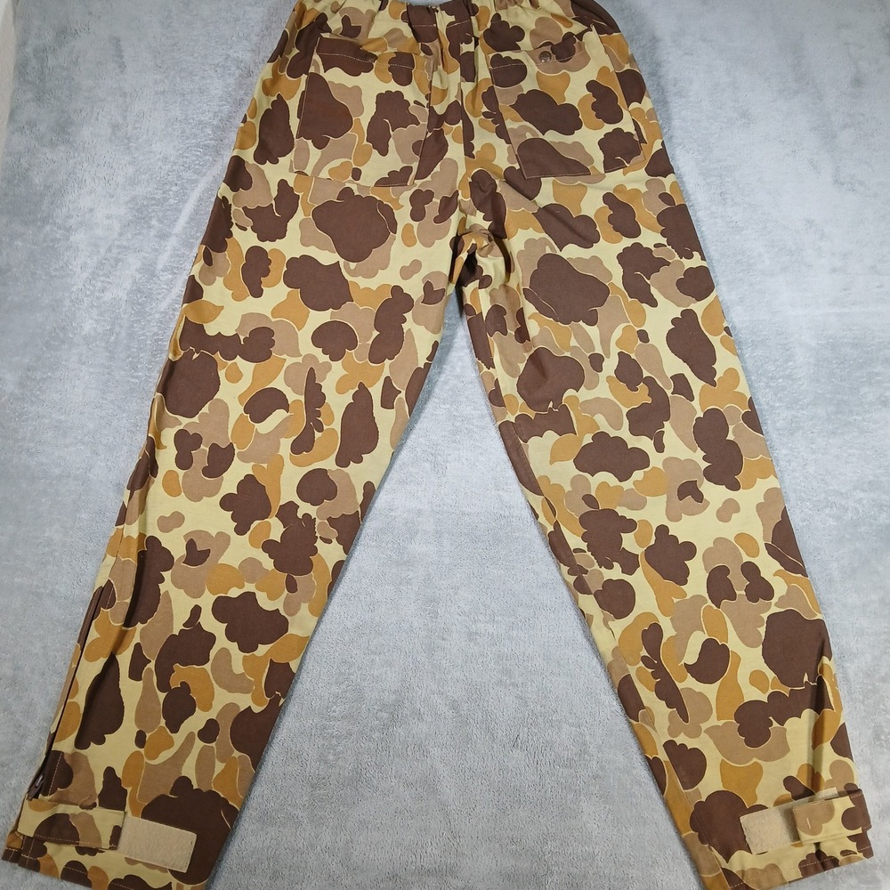 Cabela's Gore-Tex Pants Mens M Brown Duck Camo 90s Nylon Hunting Waterfowl - Picture 7 of 10